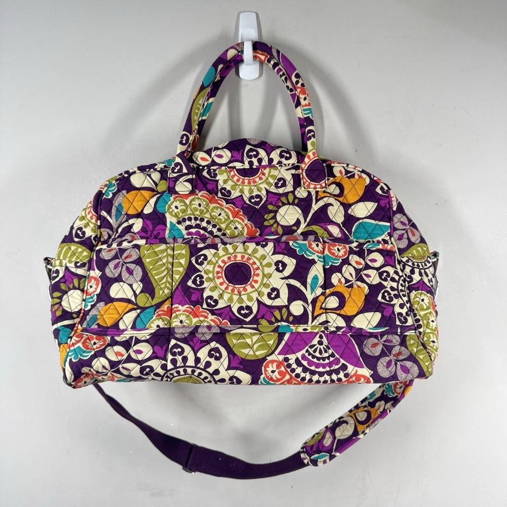 Vera Bradley Multicolor Shoulder Bag Weekender Tote Retired Plum Crazy Excellent